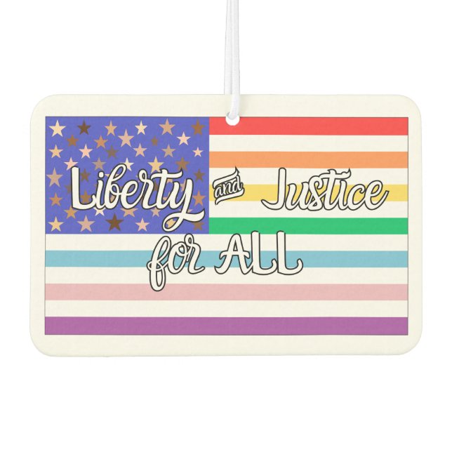 LIberty & Justice for ALL Car Air Freshener (Front)