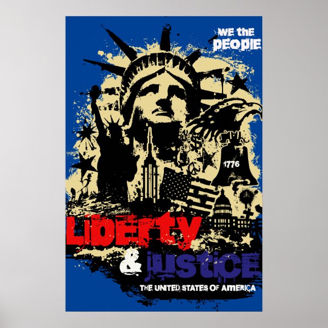 Liberty & Justice. Statue of Liberty. US Poster (Front)