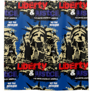 Liberty & Justice. Statue of Liberty, USA  Shower Curtain