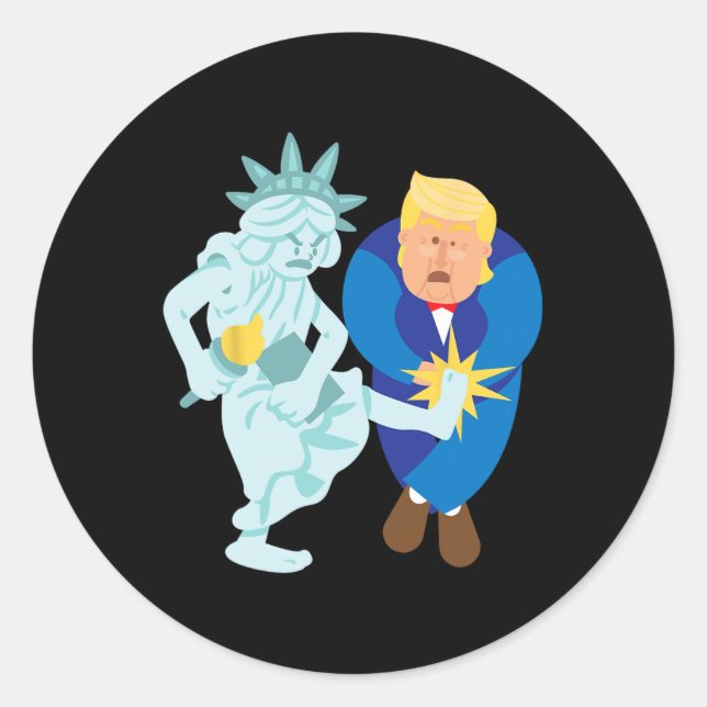 Liberty Kicks Trump 2020 Election Anti Donald Demo Classic Round Sticker (Front)