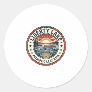 Liberty Lake Patriotic Patriotic Lake Life Vintage Classic Round Sticker