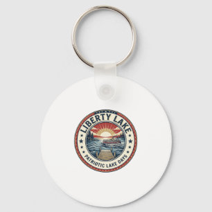 Liberty Lake Patriotic Patriotic Lake Life Vintage Key Ring