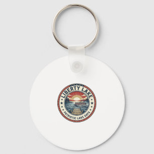 Liberty Lake Patriotic Patriotic Lake Life Vintage Key Ring