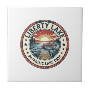 Liberty Lake Patriotic Patriotic Lake Life Vintage Tile