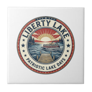 Liberty Lake Patriotic Patriotic Lake Life Vintage Tile