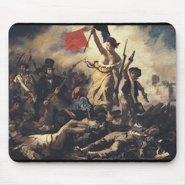 Liberty Leading the People by Eugene Delacroix Mouse Mat (Front)