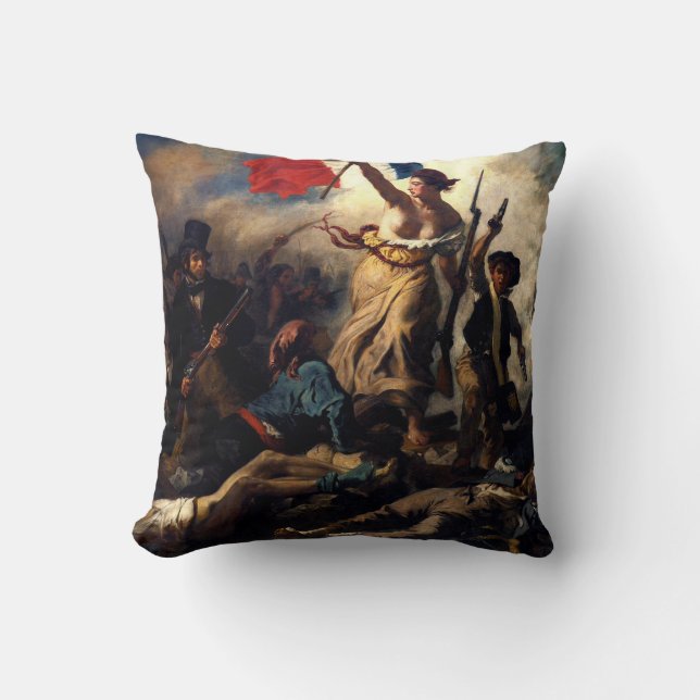 Liberty Leading the People, Eugene Delacroix Cushion (Front)