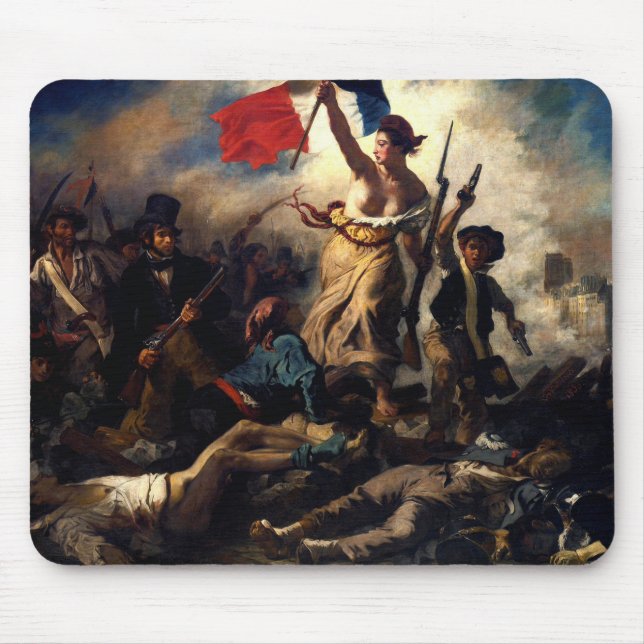 Liberty Leading the People, Eugene Delacroix Mouse Mat (Front)