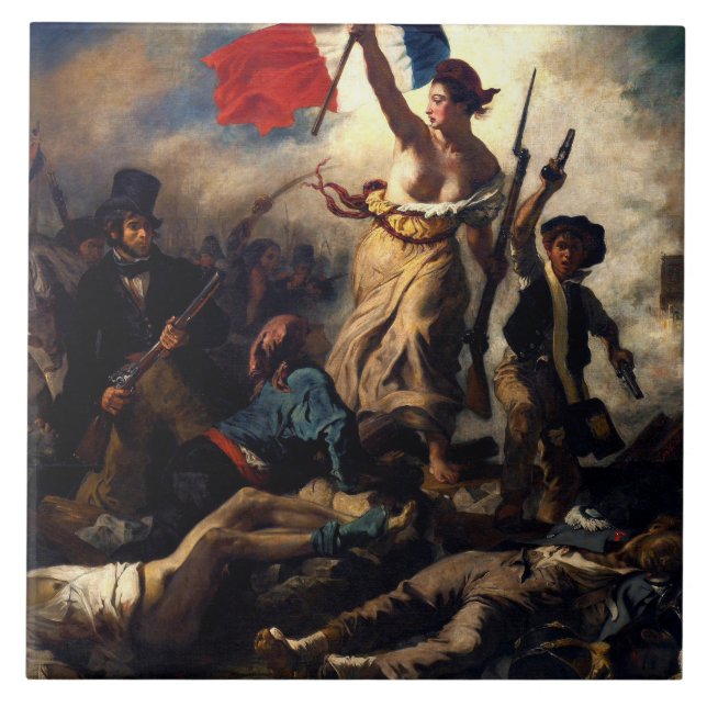 Liberty Leading the People, Eugene Delacroix Tile (Front)