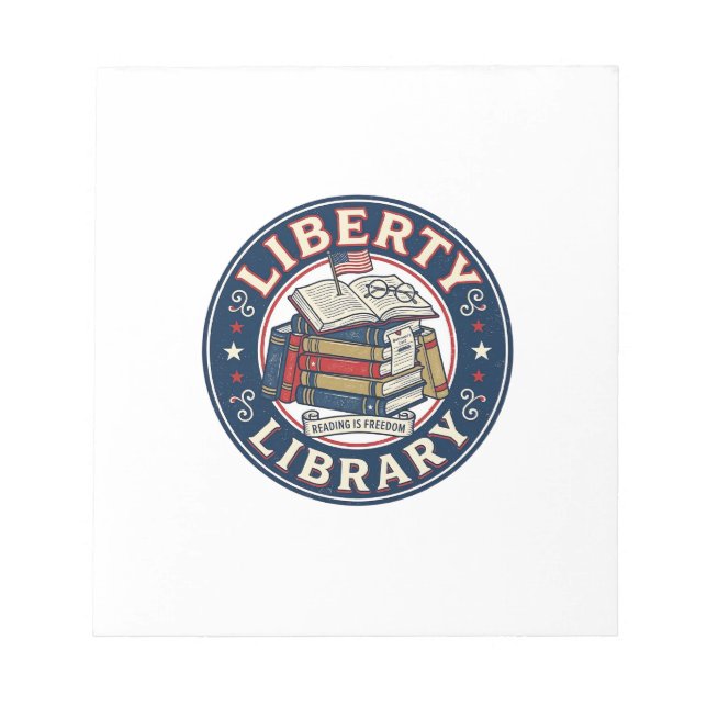 Liberty Library Patriotic Patriotic Library Readin Notepad (Front)