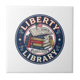Liberty Library Patriotic Patriotic Library Readin Tile