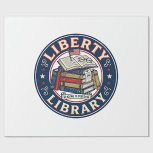 Liberty Library Patriotic Patriotic Library Readin Wrapping Paper