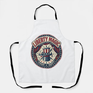 Liberty Magic Patriotic Patriotic Magic Show Vinta Apron