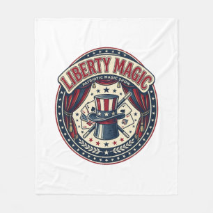 Liberty Magic Patriotic Patriotic Magic Show Vinta Fleece Blanket