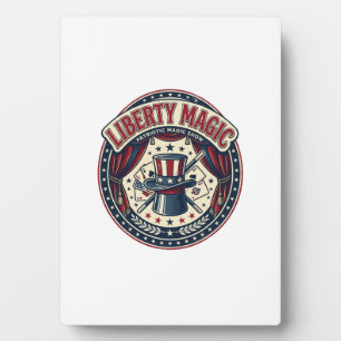Liberty Magic Patriotic Patriotic Magic Show Vinta Plaque