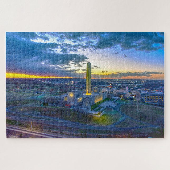 Liberty Memorial at Sunset, Kansas City, Missouri Jigsaw Puzzle (Horizontal)