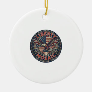 Liberty Mosaic Patriotic Patriotic Mosaic Vintage Ceramic Tree Decoration