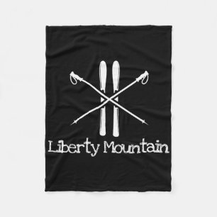Liberty Mountain Rustic Skiing Ski Skis Skier Down Fleece Blanket