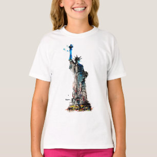 Liberty New York City Travel Love Watercolor T-Shirt
