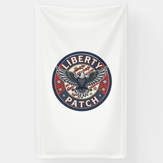 Liberty Patch Patriotic Patriotic Patch Embroidery Banner (Vertical)
