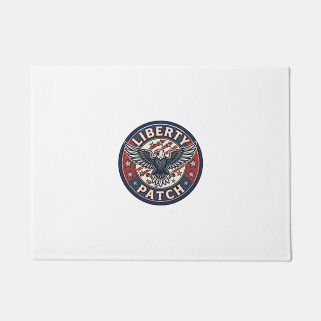Liberty Patch Patriotic Patriotic Patch Embroidery Doormat (Front)