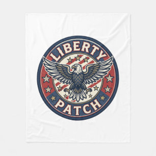 Liberty Patch Patriotic Patriotic Patch Embroidery Fleece Blanket