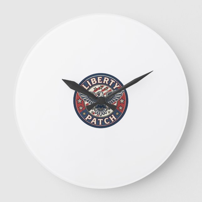 Liberty Patch Patriotic Patriotic Patch Embroidery Large Clock (Front)