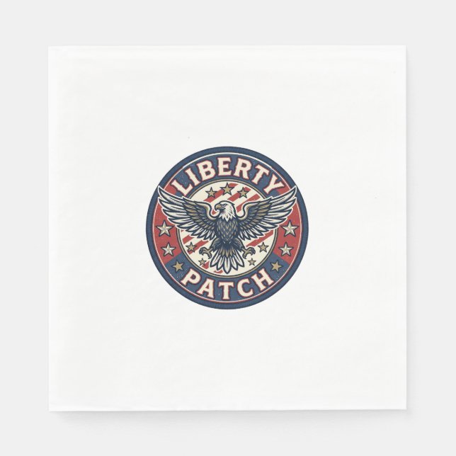 Liberty Patch Patriotic Patriotic Patch Embroidery Napkin (Front)