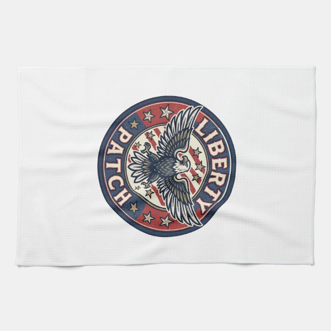 Liberty Patch Patriotic Patriotic Patch Embroidery Tea Towel (Horizontal)