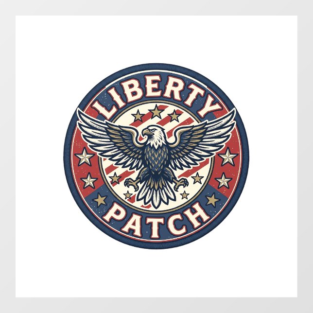Liberty Patch Patriotic Patriotic Patch Embroidery Window Cling (Sheet)
