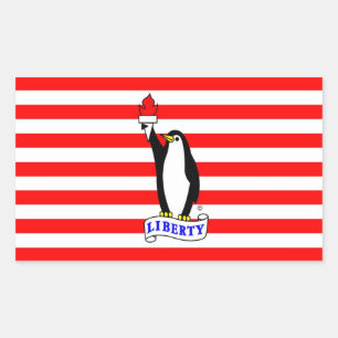 Liberty Penguin Flag Rectangular Sticker