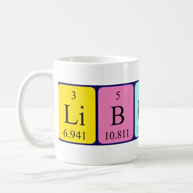 Liberty periodic table name mug (Left)