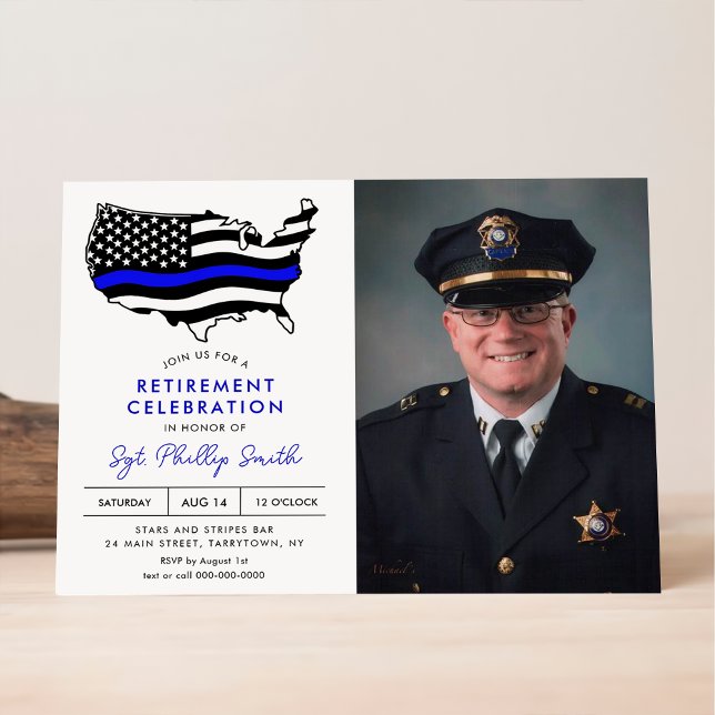 LIBERTY Police Military Retirement Party Invitation (Creator Uploaded)
