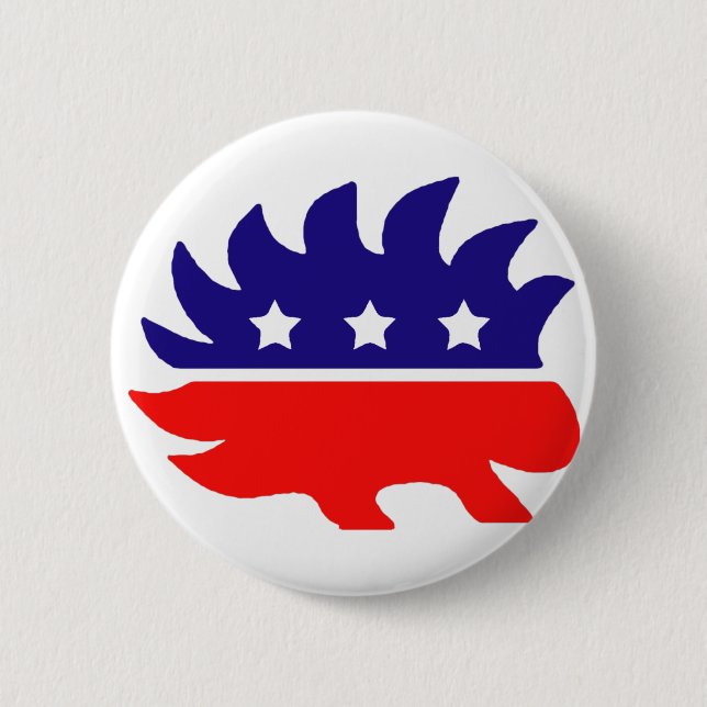 Liberty porcupine 6 cm round badge (Front)