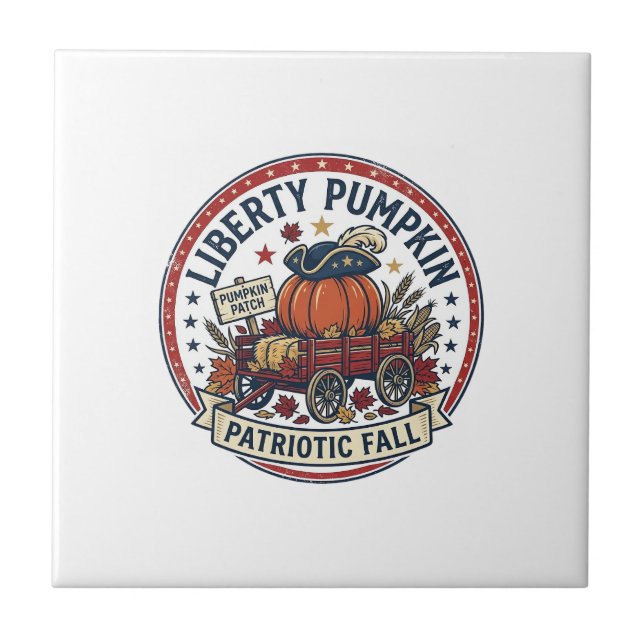 Liberty Pumpkin Patriotic Patriotic Pumpkin Fall A Tile (Front)