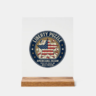 Liberty Puzzle Patriotic Patriotic Puzzle Jigsaw V Acrylic Sign