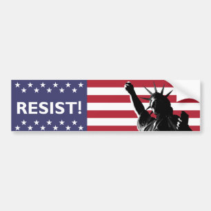 Liberty Resists in Shadow Flag Backdrop Bumper Sticker