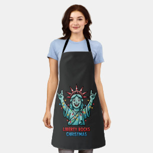 Liberty Rocks Christmas Statue of Liberty Apron