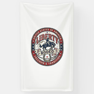 Liberty Rodeo Patriotic Patriotic Rodeo Western US Banner