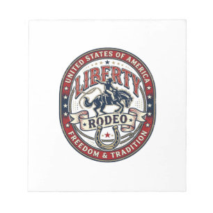 Liberty Rodeo Patriotic Patriotic Rodeo Western US Notepad