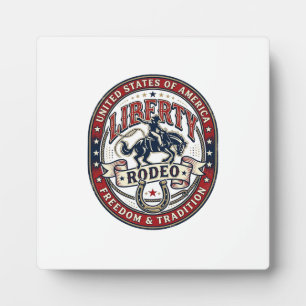 Liberty Rodeo Patriotic Patriotic Rodeo Western US Plaque