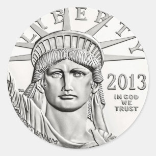 Liberty Silver Dollar Classic Round Sticker