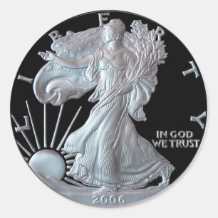 Liberty Silver Dollar Head 2006 Classic Round Sticker