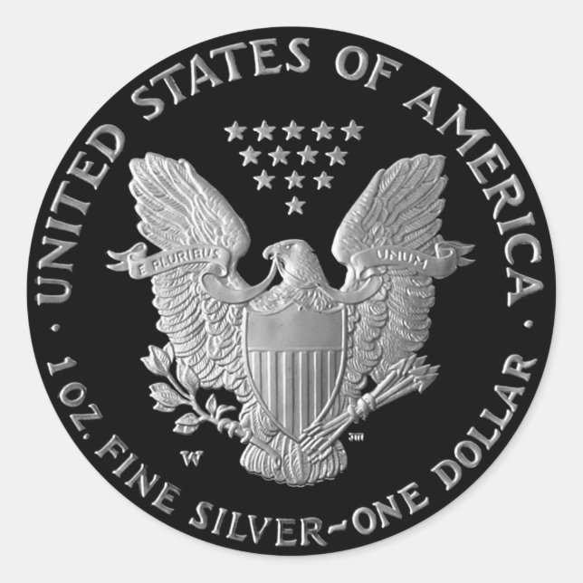 Liberty Silver Dollar Tail 2006  Classic Round Sticker (Front)