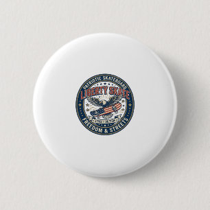 Liberty Skate Patriotic Patriotic Skateboard Vinta 6 Cm Round Badge