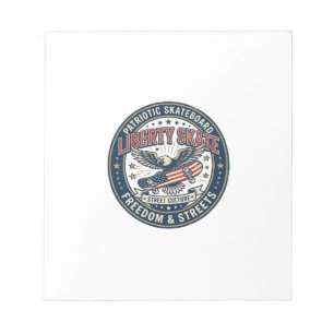 Liberty Skate Patriotic Patriotic Skateboard Vinta Notepad