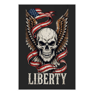 Liberty Skull and Eagle Poster