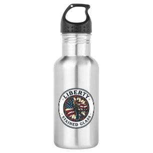 Liberty Stained Glass Patriotic Patriotic Stained 532 Ml Water Bottle