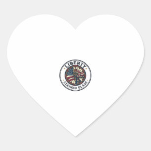 Liberty Stained Glass Patriotic Patriotic Stained Heart Sticker
