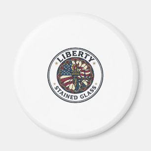 Liberty Stained Glass Patriotic Patriotic Stained  Magnet